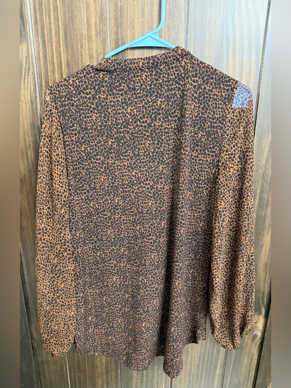 Leopard Print Tunic with sheer sleeves-Small - Picture 5 of 7